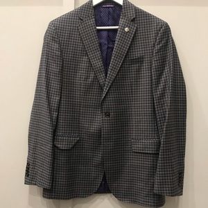 Ted Baker Gingham Sport Coat - gray and navy